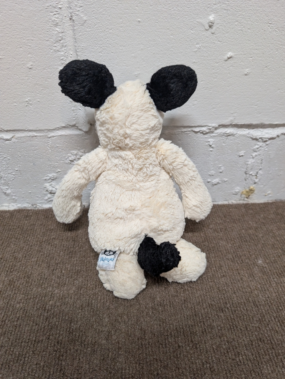 JELLYCAT Bashful Plush Black White Puppy Dog Stuffed Animal 12'' - Picture 4 of 8
